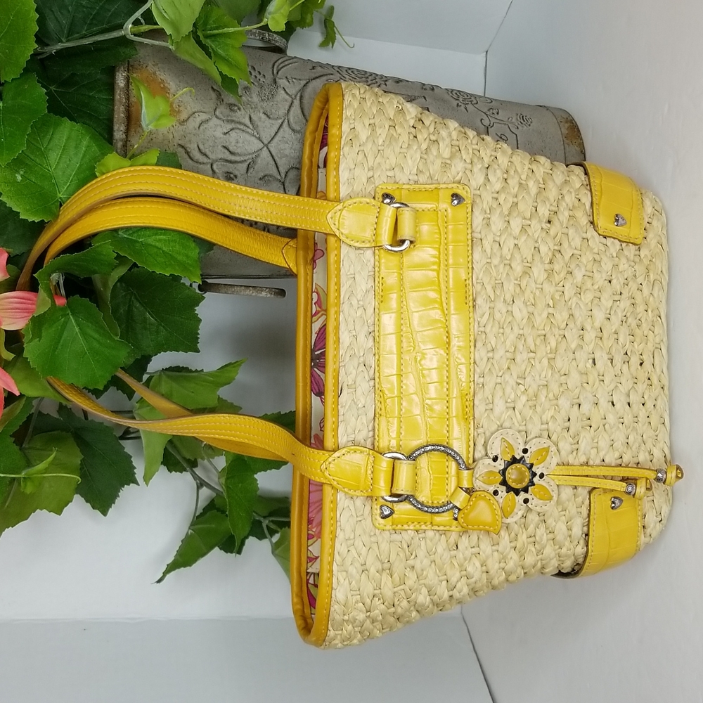BRIGHTON WOVEN STRAW TOTE BAG